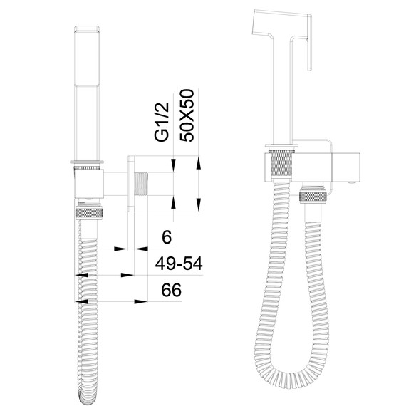 набор для гигиенического душа Wonzon & Woghand WW-88809904-BG (со скрытой частью) золото - фото 6