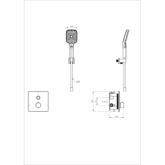 Смесители для душа с термостатом Wonzon & Woghand WW-D1017-B-MW (со скрытой частью) белый - фото 2