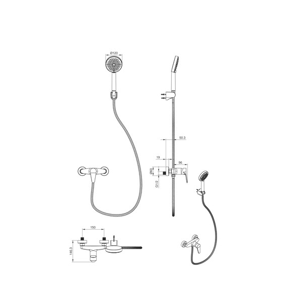 Смесители для душа Wonzon & Woghand Alfa WW-AE3102-BGG, тёмный графит - фото 5