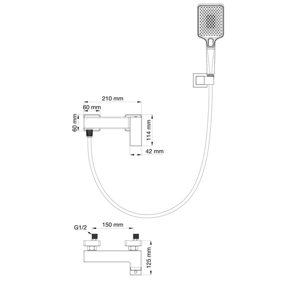 Смесители для душа Wonzon & Woghand Cube 2.0 WW-88048068-MB, чёрный - фото 6