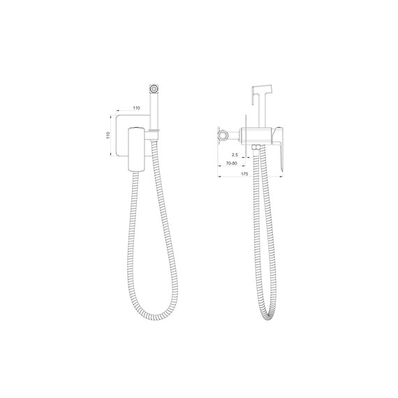 набор для гигиенического душа Wonzon & Woghand Edge WW-88829003-CR (со скрытой частью) - фото 6