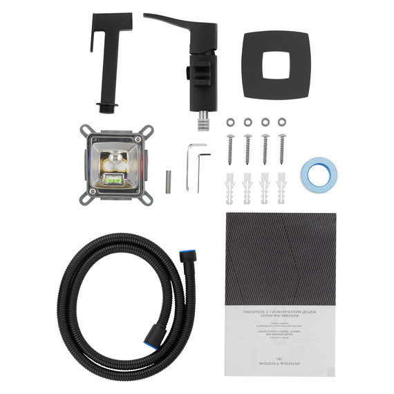 набор для гигиенического душа Wonzon & Woghand Flex WW-88829072-MB (со скрытой частью) чёрный - фото 5