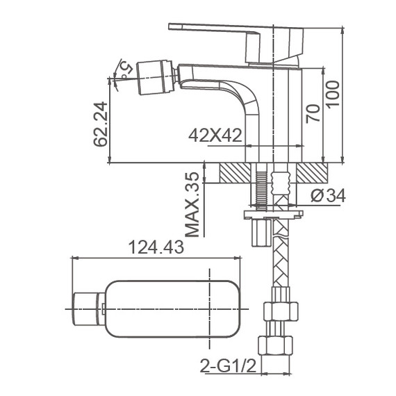 Смеситель для биде Wonzon & Woghand Arnie WW-695001-MB, чёрный - фото 2
