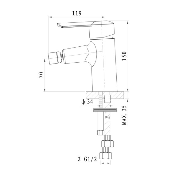 Смеситель для биде Wonzon & Woghand Baroque WW-195001-CR - фото 5