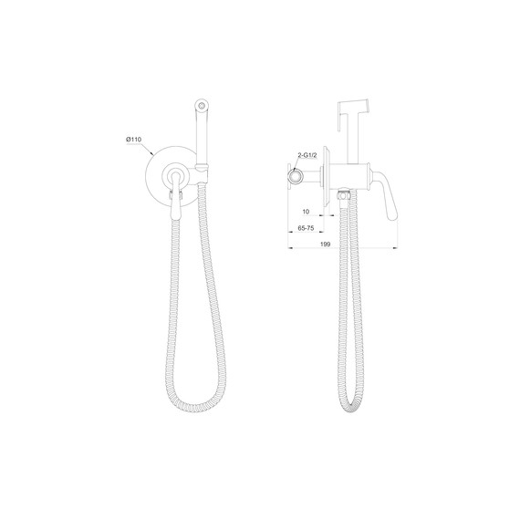 набор для гигиенического душа Wonzon & Woghand Steam WW-88829008-CR (со скрытой частью) - фото 6