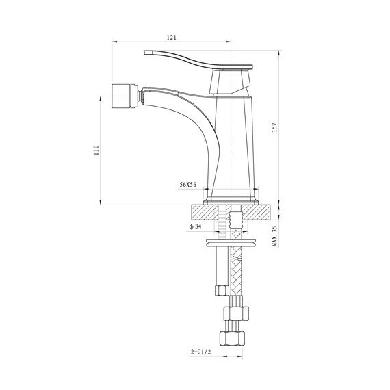 Смеситель для биде Wonzon & Woghand Navia WW-185001-CR - фото 2