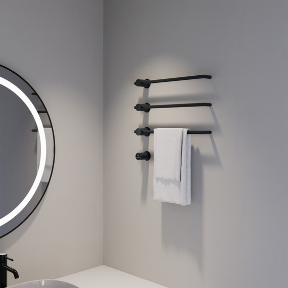 Полотенцесушитель электрический Abber Charme П3 495x520 мм AH4003MB, чёрный матовый - фото 2