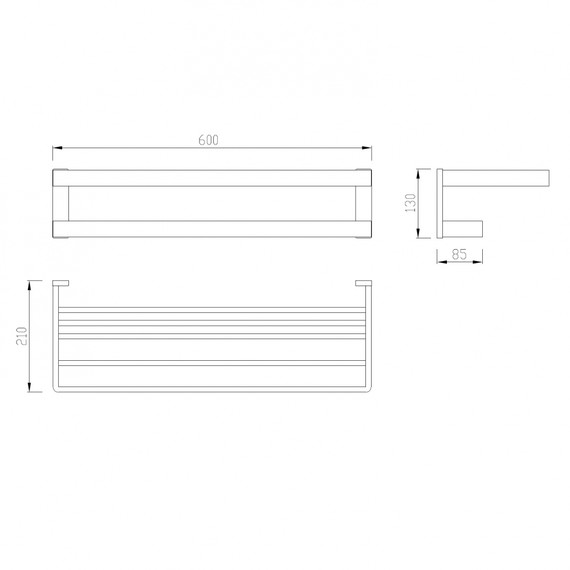 Полка для полотенец Abber Westen AA1758B, цвет чёрный матовый - фото 2