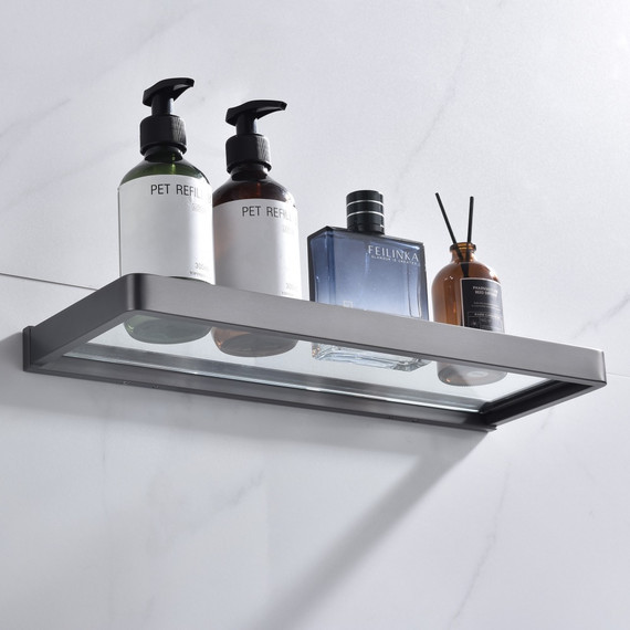 Стеклянная полка Abber Westen AA1759NG 40 см, цвет никель - фото 2