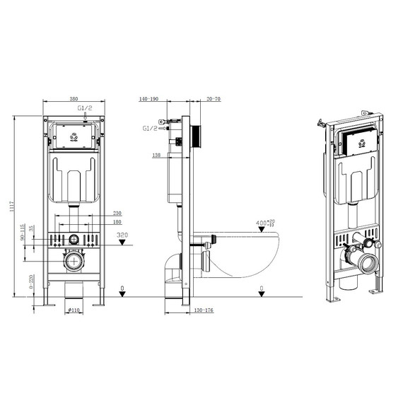 Инсталляция для унитаза Allen Brau Pneumatic Slim 9.11102.20 - фото 3