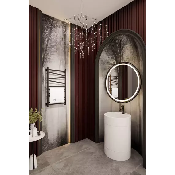 Полотенцесушитель электрический Veconi Barro-C П10 500x1000 мм B10050B-C, чёрный - фото 5