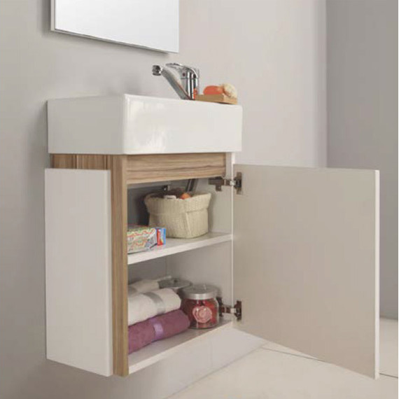 Тумба подвесная с раковиной Акватон Эклипс 46М см 1A1728K1EK49L, эбони - фото 4