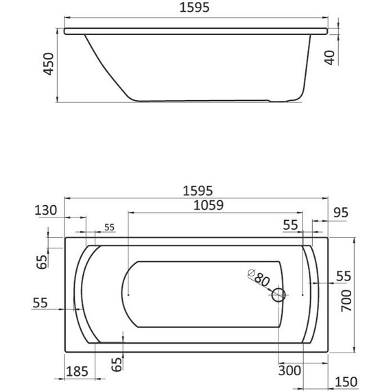 Ванна акриловая Santek Монако 160x70 см 1.WH11.1.977, Размер - мм: 1600х700 - фото 3