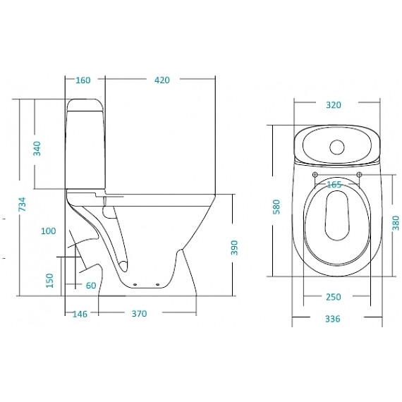 Унитаз-компакт Santek Римини 1.WH50.1.523 с крышкой полипропилен - фото 6