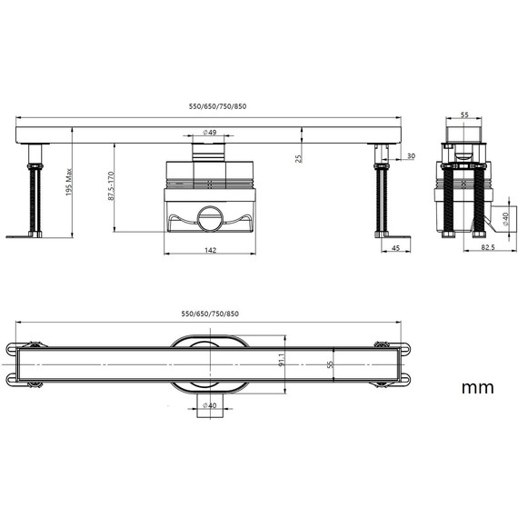 Трап Allen Brau Priority 75 см 9.50021.MG, графит браш - фото 3
