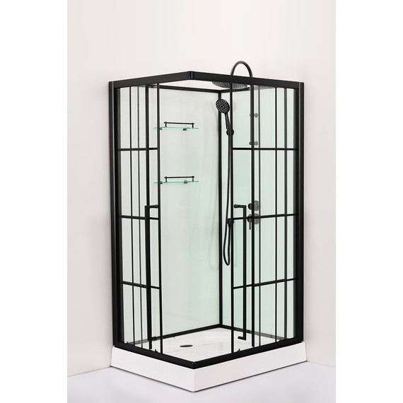Душевая кабина Loranto 120х80 см CS-3008TM/W-120R, чёрный/прозрачное - фото 2
