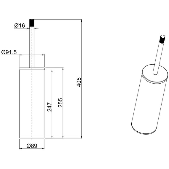 Ершик для унитаза Allen Brau Priority 6.31009-31, цвет чёрный матовый - фото 2