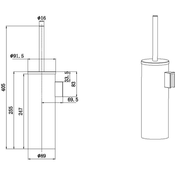 Ершик для унитаза Allen Brau Priority 6.31A09-31, цвет чёрный матовый - фото 4