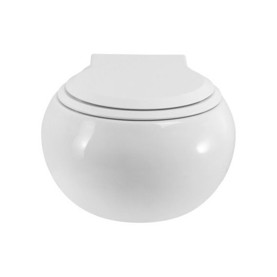 Унитаз подвесной безободковый Cezares Grande-Tor CZR-308-TH-TOR/SC с тонкой крышкой микролифт (система смыва Торнадо) - фото 10