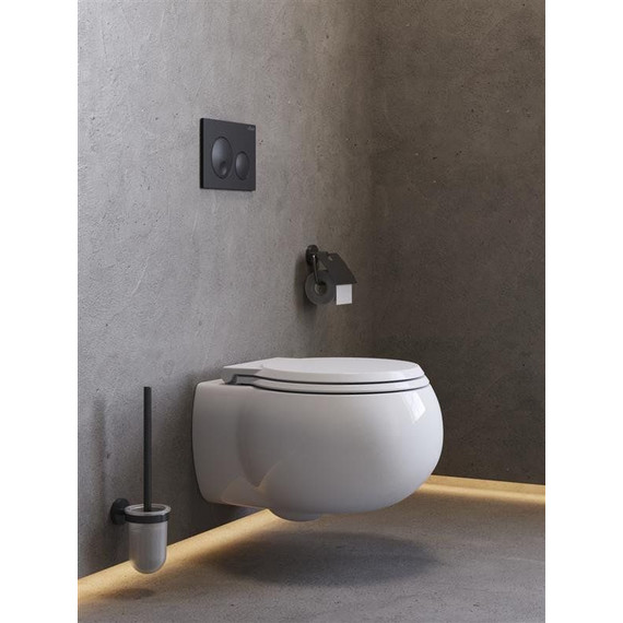 Унитаз подвесной безободковый Cezares Grande-Tor CZR-308-TH-TOR/SC с тонкой крышкой микролифт (система смыва Торнадо) - фото 4