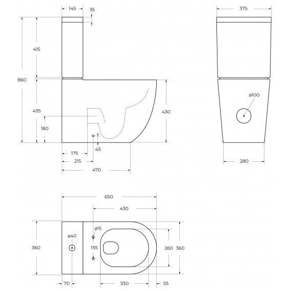 Унитаз-компакт безободковый Cezares Stylus-Tor CZR-538-CP-TOR с тонкой крышкой микролифт (система смыва Торнадо) - фото 14