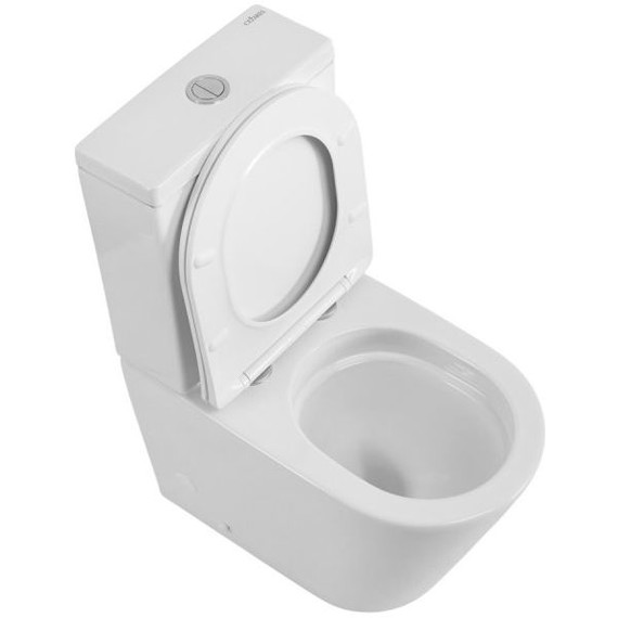 Унитаз-компакт безободковый Cezares Liner-Tor CZR-6726-CP-TOR/SC с тонкой крышкой микролифт (система смыва Торнадо) - фото 6