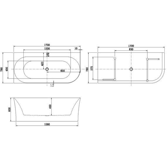 Ванна акриловая Allen Brau Priority 4 А 170x78 2.31004.21A - фото 11