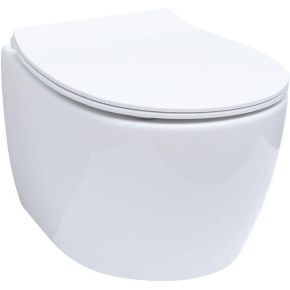 Унитаз приставной безободковый Allen Brau Fantasy 4.11004.20 с тонкой крышкой микролифт - фото 