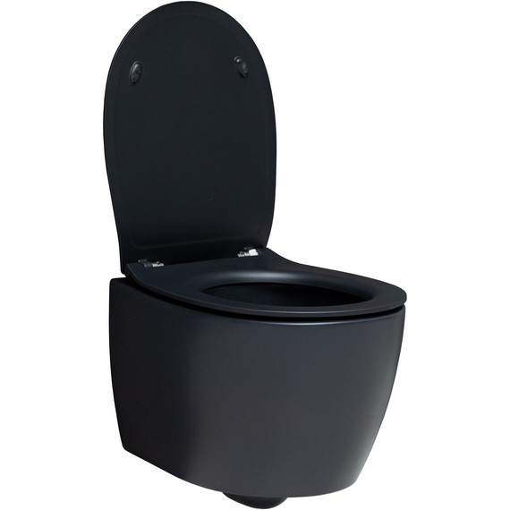 Унитаз подвесной безободковый Allen Brau Fantasy 4.11004.31 с тонкой крышкой микролифт, чёрный матовый - фото 6