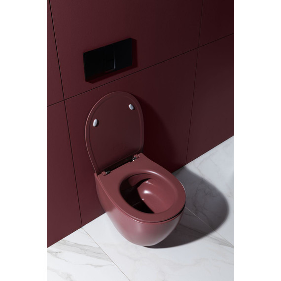 Унитаз приставной безободковый Allen Brau Fantasy 4.11004.BD с тонкой крышкой микролифт, бордо - фото 16