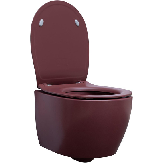 Унитаз приставной безободковый Allen Brau Fantasy 4.11004.BD с тонкой крышкой микролифт, бордо - фото 4