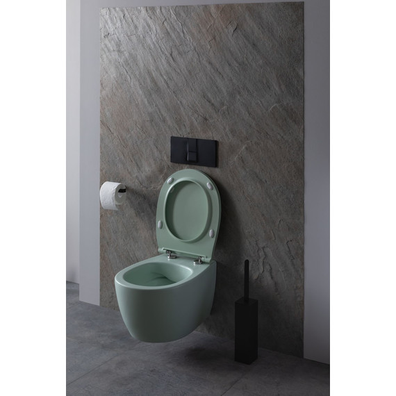 Унитаз подвесной безободковый Allen Brau Fantasy 4.11004.MT с тонкой крышкой микролифт, мятный - фото 16