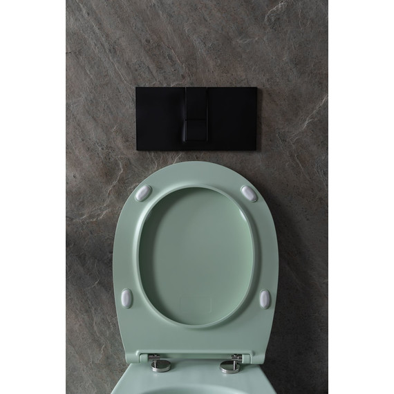 Унитаз подвесной безободковый Allen Brau Fantasy 4.11004.MT с тонкой крышкой микролифт, мятный - фото 23