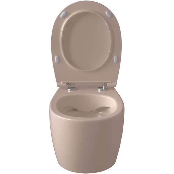 Унитаз приставной безободковый Allen Brau Fantasy 4.11004.SM с тонкой крышкой микролифт, розовый - фото 9