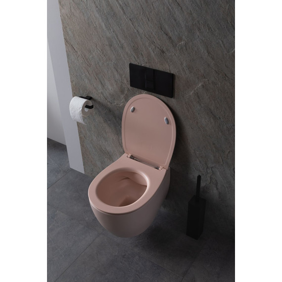 Унитаз приставной безободковый Allen Brau Fantasy 4.11004.SM с тонкой крышкой микролифт, розовый - фото 17