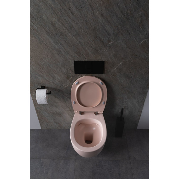 Унитаз приставной безободковый Allen Brau Fantasy 4.11004.SM с тонкой крышкой микролифт, розовый - фото 18