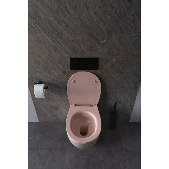 Унитаз приставной безободковый Allen Brau Fantasy 4.11004.SM с тонкой крышкой микролифт, розовый - фото 19