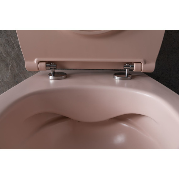 Унитаз приставной безободковый Allen Brau Fantasy 4.11004.SM с тонкой крышкой микролифт, розовый - фото 21