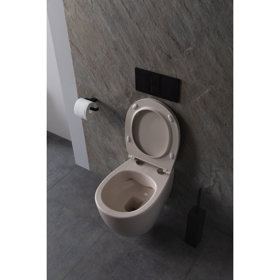 Унитаз приставной безободковый Allen Brau Fantasy 4.11004.IV с тонкой крышкой микролифт, айвори - фото 15