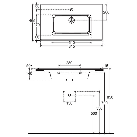 Раковина врезная на столешницу Allen Brau Fantasy 82 см 4.11025.20 - фото 3