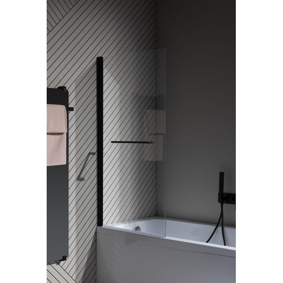 Шторка для ванны Allen Brau Priority 80x150 см 3.31022.BBA, чёрный браш/прозрачное - фото 9