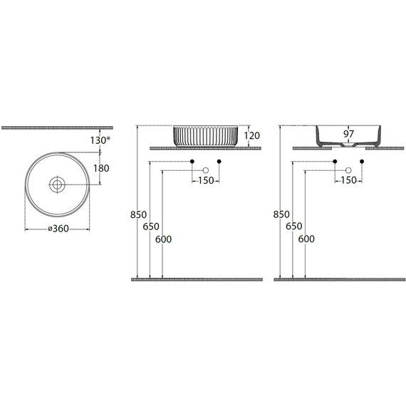 Раковина-чаша Allen Brau Fantasy Line 36 см 4.11032.IV, айвори - фото 13