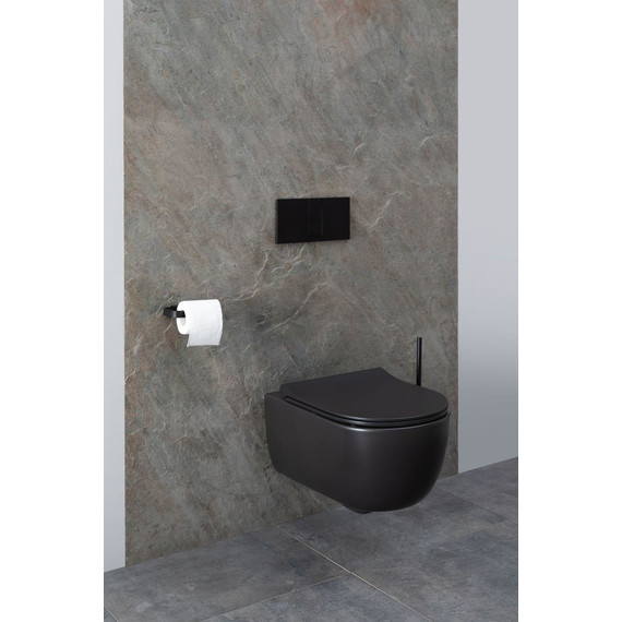 Унитаз подвесной безободковый Allen Brau Priority 4.31001.31 с тонкой крышкой микролифт, чёрный матовый - фото 36