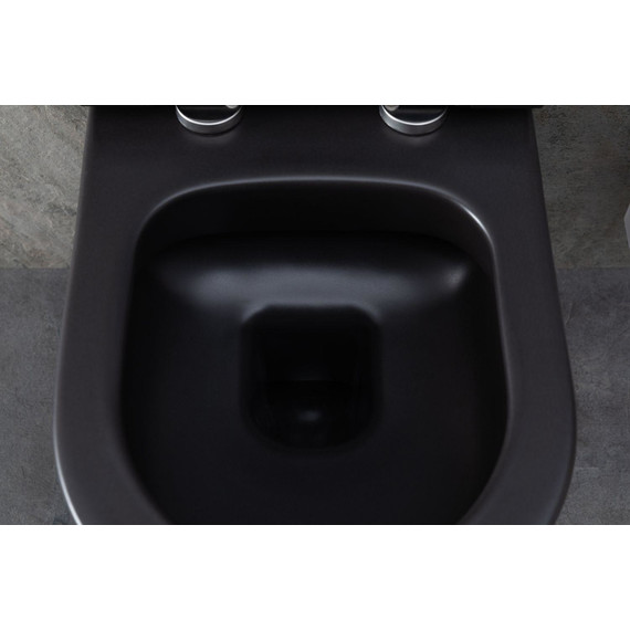 Унитаз подвесной безободковый Allen Brau Priority 4.31001.31 с тонкой крышкой микролифт, чёрный матовый - фото 31