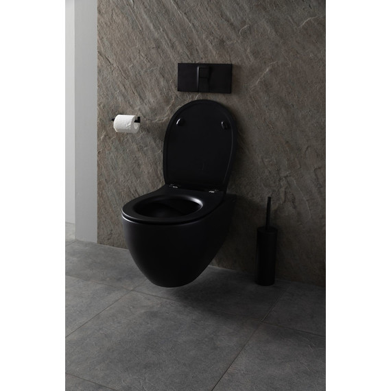 Унитаз подвесной безободковый Allen Brau Reality 4.32006.31 с крышкой микролифт, чёрный матовый - фото 23