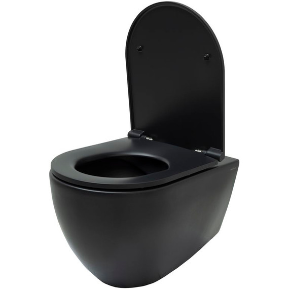 Унитаз подвесной безободковый Allen Brau Reality 4.32006.31 с крышкой микролифт, чёрный матовый - фото 7