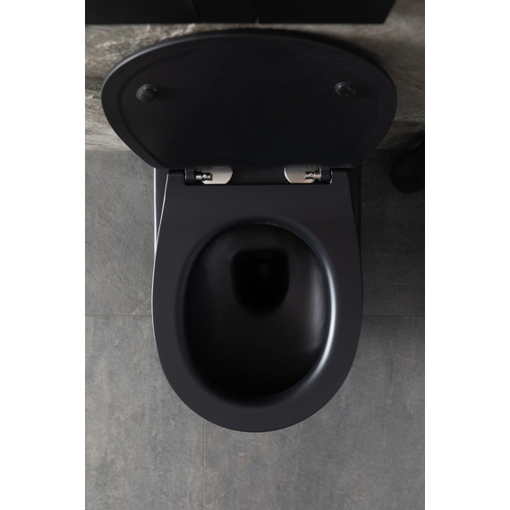Унитаз подвесной безободковый Allen Brau Reality 4.32006.31 с крышкой микролифт, чёрный матовый - фото 27