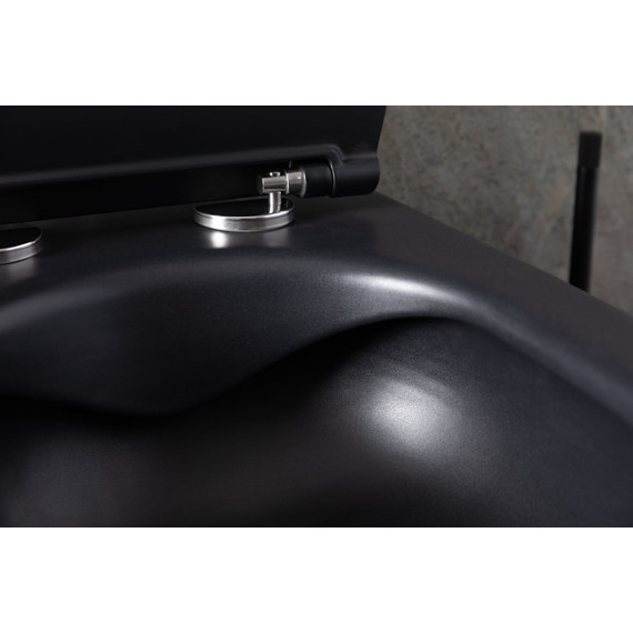 Унитаз подвесной безободковый Allen Brau Reality 4.32006.31 с крышкой микролифт, чёрный матовый - фото 29