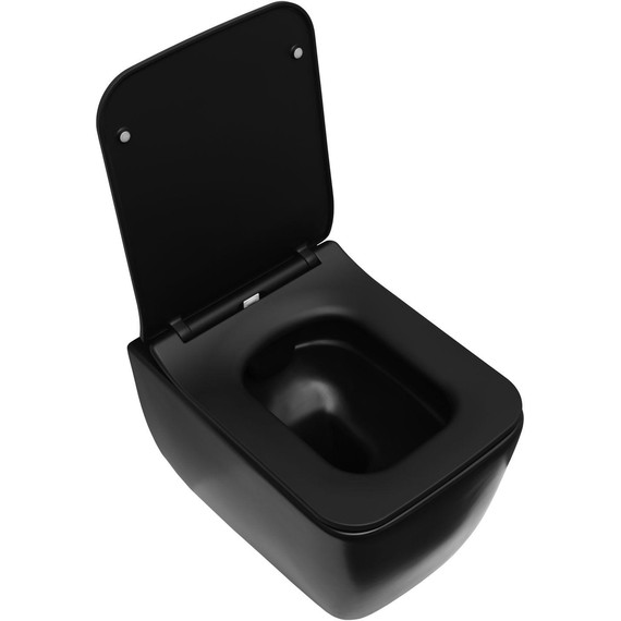 Унитаз подвесной безободковый Allen Brau Liberty 4.33007.31 с тонкой быстросъмной крышкой микролифт, чёрный матовый - фото 11