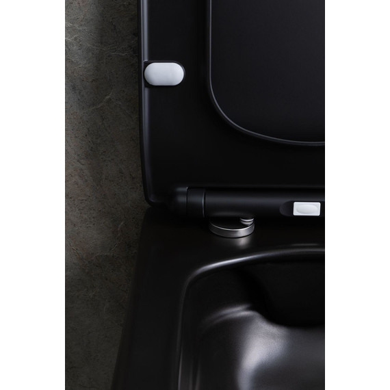 Унитаз подвесной безободковый Allen Brau Liberty 4.33007.31 с тонкой быстросъмной крышкой микролифт, чёрный матовый - фото 18